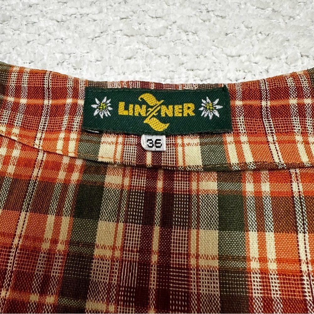 Vintage Linzner German Plaid Button Down Dress With Pockets UK Size 36 - Picture 6 of 13